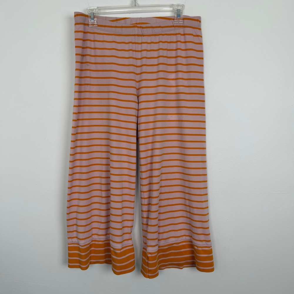 STAINS - Atlantic-Pacific x Lake Pajamas Pink Striped Wide Leg Lounge Pants M